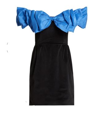 Isa Arfen + Bow Wow Off-the-Shoulder Velvet Mini Dress