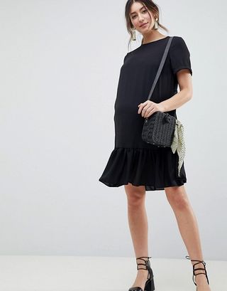 ASOS + Maternity Ruffle Hem Mini T-Shirt Dress