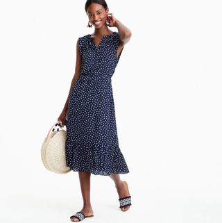 J.Crew + Mercantile Cap-Sleeve Midi Dress