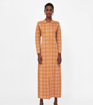 Zara + Long Check Dress