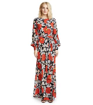 Diane von Furstenberg + Waist Tie Maxi Dress