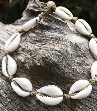 Etsy + Hand Made Hemp Shell Anklet With Cowrie Shells, Sea Gypsy Bohemian