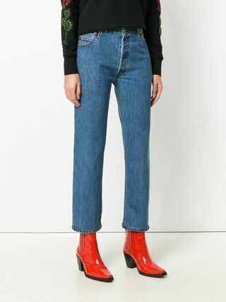 Re/Done + Cropped Straight Leg Jeans