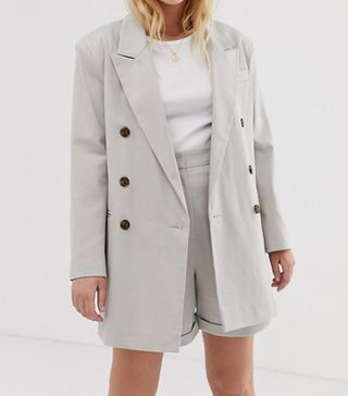 ASOS Design + Oversized Double Breasted Dad Suit Blazer