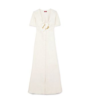 Staud + Maya Tie-Front Linen-Blend Maxi Dress