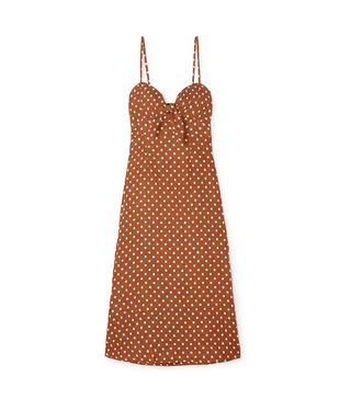 Faithfull the Brand + Fiscardo Polka-Dot Linen Midi Dress