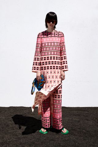 Zara + Printed Slit Dress