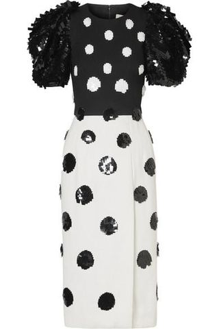 Carolina Herrera + Sequin-embellished Crepe Midi Dress