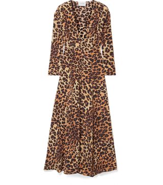 We Are Leone + Leopard-Print Silk Crepe de Chine Robe