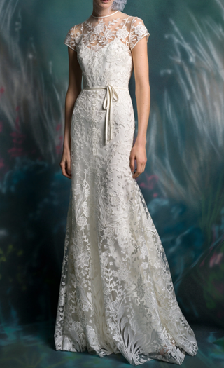 Isabelle Armstrong + Sage Lace Trumpet Gown