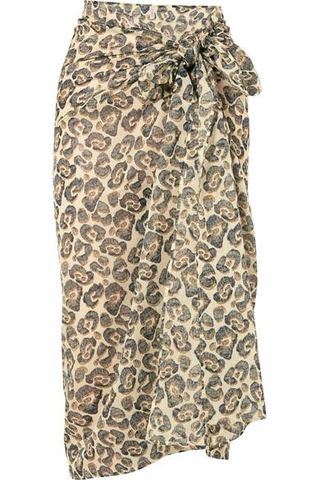 Eres + Wild Leopard-print Cotton-voile Pareo