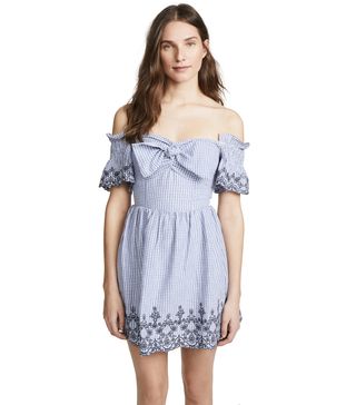 J.O.A. + Tie Front Gingham Dress