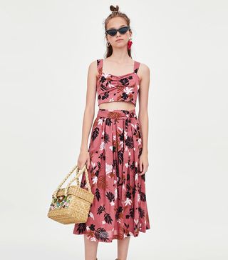 Zara + Tropical Print Top