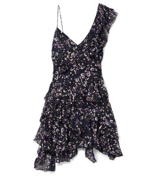 Isabel Marant + Manda Floral-Print Metallic Fil Coupé Silk-Blend Mini Dress