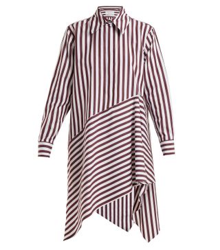Marques’ Almeida + Striped Asymmetric-Hem Cotton Shirtdress