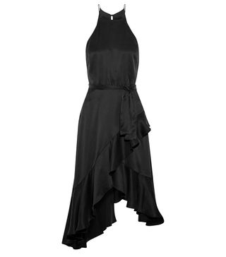 Zimmermann + Flounce Picnic Asymmetric Ruffled Washed-Silk Dress