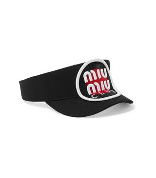 Miu Miu + Appliquéd Cotton-Twill Visor