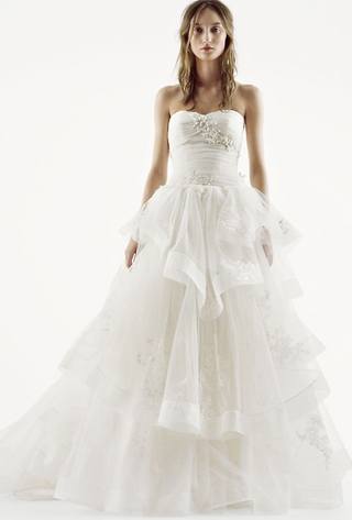 White by Vera Wang + Strapless Tulle Wedding Dress