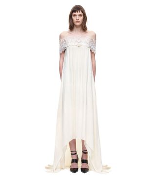 Self-Portrait + Lace Detail on Shoulder Wedding Dress