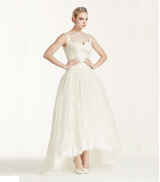 Truly Zac Posen + Lace High Low Tank Wedding Dress