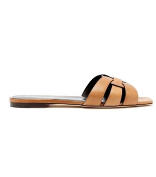 Saint Laurent + Nu Pieds Leather Slides