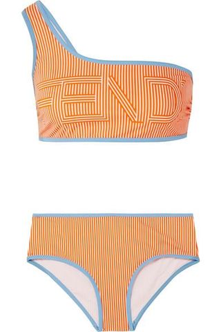 Fendi + One-Shoulder Printed Bikini