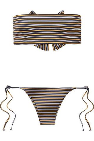 Faithfull the Brand + Striped Bandeau Bikini