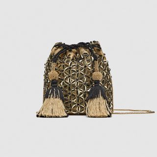 Zara + Shiny Mini Jute Bag