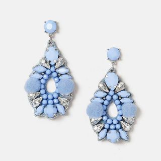 Dorothy Perkins + Blue Bead and Pom Earrings