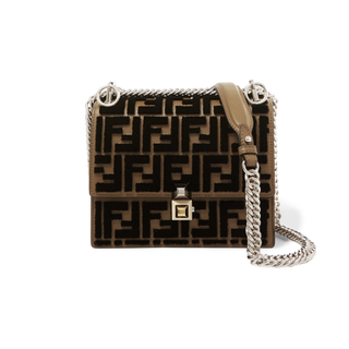 Fendi + Kan I Small Flocked Leather Shoulder Bag