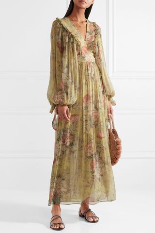 Zimmermann + Melody Floral-Print Silk-Crepon Maxi Dress