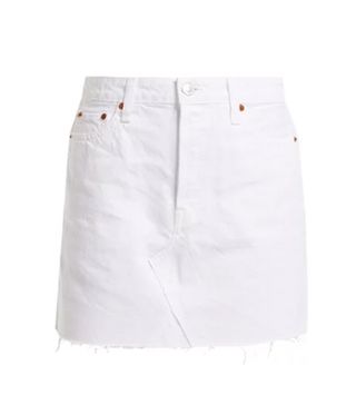 Re/Done Originals + Mid-Rise Denim Miniskirt