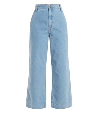 M.i.h Jeans + Lake Wide-Leg Cropped Cotton-Corduroy Trousers