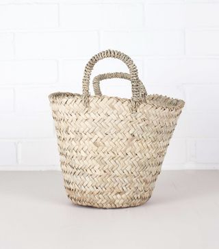 Wood/Grey + Mini Moroccan Basket Bag