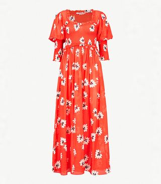 Ganni + Linaria Cotton and Silk-Blend Maxi Dress