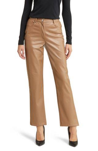 Halogen + 5-Pocket Faux Leather Pants