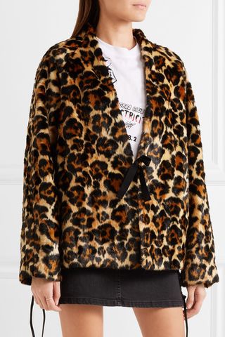 Alexander McQueen + Leopard-Print Faux Fur Coat