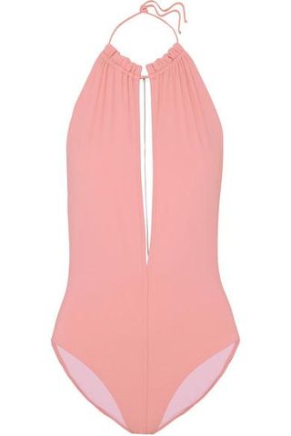 On the Island by Marios Schwab + Palm Embellished Halterneck Swimsuit