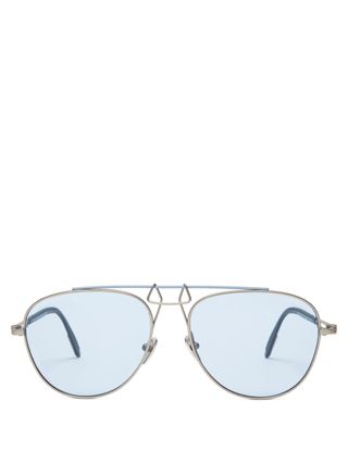 Calvin Klein + Aviator-Frame Metal Sunglasses