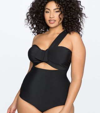 Eloquii + One Shoulder Twist Front Swimsuit