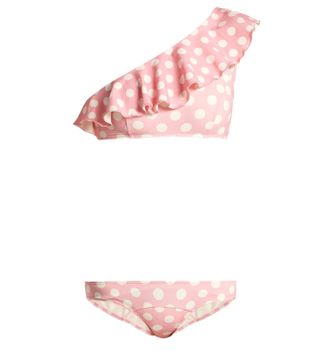 Lisa Marie Fernandez + Arden Polka Dot One-Shoulder Bikini