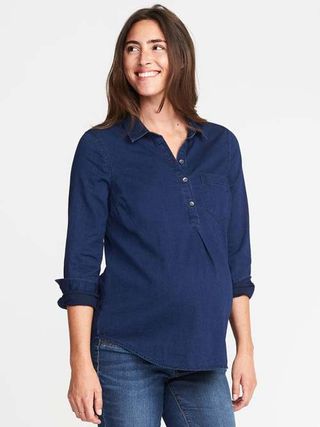 Old Navy + Maternity Classic Chambray Popover Shirt