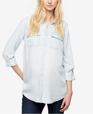 A Pea in the Pod + Maternity Chambray Button-Down