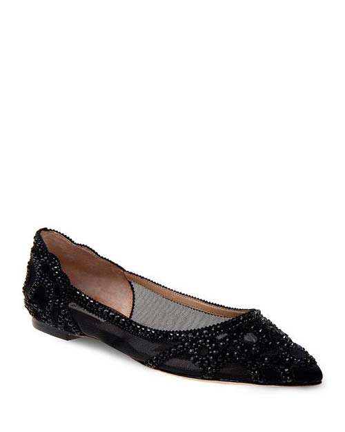 Badgley Mischka + Gigi Embellished Pointed Toe Flats