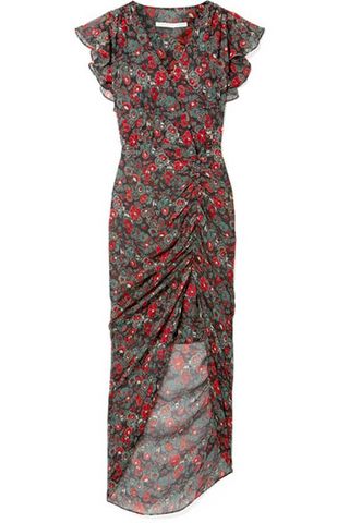 Veronica Beard + Cecile Ruffled Floral-Print Silk-Chiffon Maxi Dress