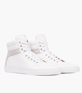 Koio + Primo Bianco High-Top Sneakers in White Leather