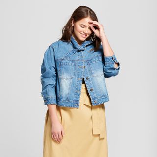 Who What Wear + Tie Neck Denim Jacket