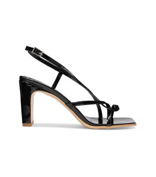 By Far + Carrie Patent-Leather Slingback Sandals
