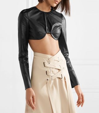 Tre + Cropped Leather Top