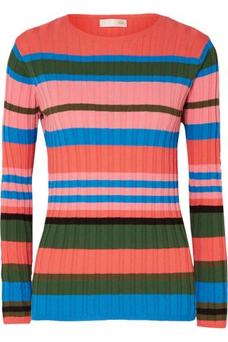 Stine Goya + Leonor Striped Ribbed-Knit Sweater